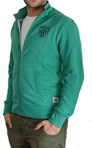 CTM Richfield Men's Sweatshirt without hood, long sleeves and frontal Richfield stamp, frontal pockets and zip closure