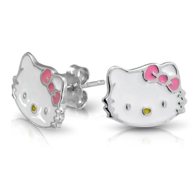 Cheap Girls Jewelry Bling Jewelry Girls Pink White Enamel Cool Kitty Cat Stud Earring 925 Silver For Sale Cheap Girls Jewelry Bling Jewelry Girls Pink White Enamel Cool Kitty Cat Stud Earring 925 Silver For Sale