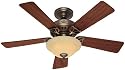 Hunter Ceiling Fans 20417 Auberville Fan - Estate Brass 44" Blade Span w/ Light Kit