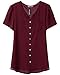 Najia Symbol Womens Summer Casual Buttons Short Sleeve Sheer Chiffon Shirts