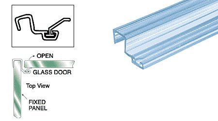 CRL U Seal Polycarbonate Strike With Leg and Insert at 90 Degrees for 3/8 Glass - 98 in long