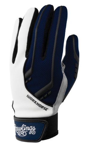 Rawlings 1050 Workhorse Youth Batting Gloves, Navy, Large