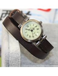KANO BAK(TM) Brown Color Fashion Weave Wrap Around Leather Retro Bracelet Woman Girl Man Bo Wrist Gift Watch