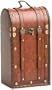 True Fabrications Treasure Chest Wood Wine Box 2 Bottle Wine Holder