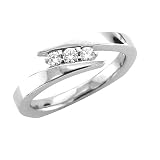 41dtPgdrrgL. SL160  14k White Gold 3 Stone Diamond Engagement Bridal Ring Band, Size 7