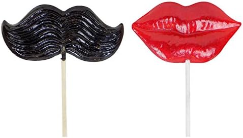 Giant Mr Mustache and Mrs Lips Lollipop Sucker Mask and Prop Set