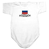 Baby Bodysuit White  Property Of Haitian Nation / Flag Transfer  Haiti Country 0 - 3 Months