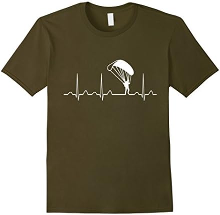Men's Parachuting Heartbeat T-shirt Medium Olive