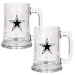 Dallas Cowboys 2pc 15oz Glass Tankard Set- Primary Logo NFL Football