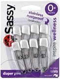 Sassy Stainless & Rustproof Diaper Pins - Set of 8