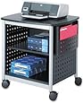 Safco Products 1856BL Scoot Desk Side Printer Machine Stand, Black/Silver
