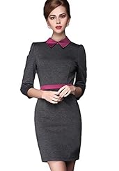 Elbow Length Sleeves Vintage Cotton  Dress