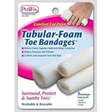 Tubular-Foam Toe Bandage (Pack of 3) (1-Small, 1-Medium, 1-Large)