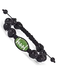 Swarovski Elements New York Spirit Football & Onyx Macrame Bracelet
