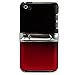 Durable Protective Two Tone Rubberized Crystal Hard Case Cover with Stand Alone Kickstand for Apple iPod Touch 4th Gen (8GB 16GB 32GB), Black with Red