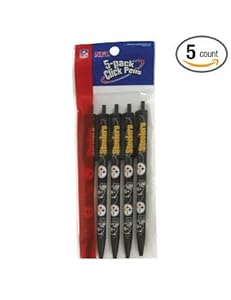 NFL Pittsburgh Steelers Disposable Black Ink Click Pens, 5-Pack