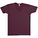 American Apparel - Fine Jersey Short Sleeve V-Neck, Cranberry, S