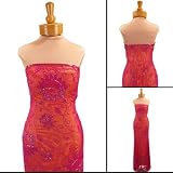 Formal Evening Gown. Pink Strapless Beaded Dress for Prom, Party, Wedding by Sean Collection (1820)
