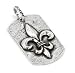 Hammer Finish Fleur-de-lis Dog Tag