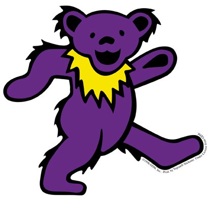 Grateful Dead - Large Purple Dancing Bear - Sticker / Decal