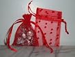 3x4 Tulle Polka Dots Wedding Favor Gift Bags/Pouches - Red (10 Bags)