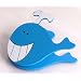 Magnetic wooden animal clip for photos messages or important notes - Whale design
