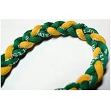 20" Green/Yellow Titanium Sport Tornado Baseball/Softball Necklace