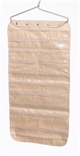 :Household Essentials 80-Pocket Cotton Canvas Jewelry Organizer