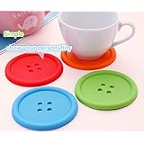 4pcs Cute Colorful Silicone Button Coaster Cup Mat Drink Placemat