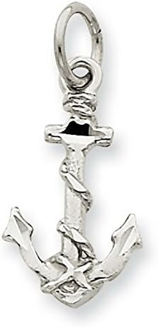 Kevin Jewelers Mens 14K White Gold Solid Polished D/C 3-Dimensional Anchor Pendant