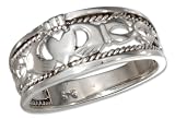 Sterling Silver Claddagh Heart in Hands Band Ring