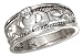Sterling Silver Claddagh Heart in Hands Band Ring