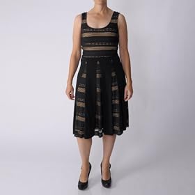 Buy Adi Designs Panel Skirt Laser-cut Sleeveless Dress