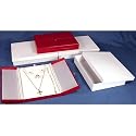 3 Red & White Earring Ring Necklace Combo Gift Boxes Case Displays
