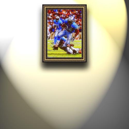 Completely Handpainted American Football Sport Painting, Custom Order FL4505, Oil on Canvas, with Option to Paint Jerry, Brett & Co. from Any Other Favorite Photograph or Picture, Unframed, Size 17'' x 24