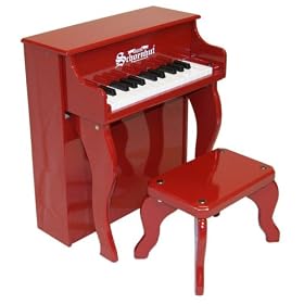 Schoenhut Toy Piano 2505R 25 key Carolina Red Elite Spinet with Bench