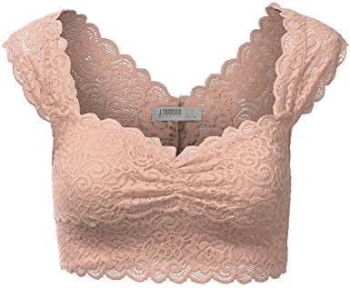 J.TOMSON Womens Spandex Bustier Crop Top PEACH MEDIUM