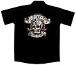 Devil Skull Biker Work Shirt, Booze Bikes Broads, Lucky 13