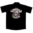 Devil Skull Biker Work Shirt, Booze Bikes Broads, Lucky 13