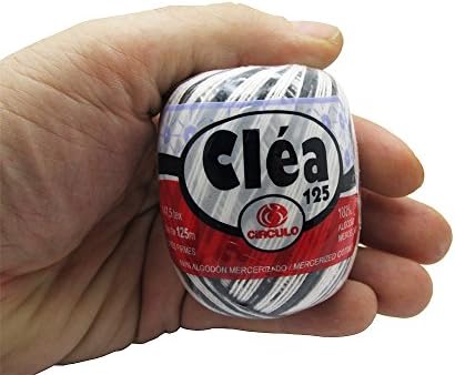 136yds Crochet Cotton Thread - Size 10 (Variegated Black & White)