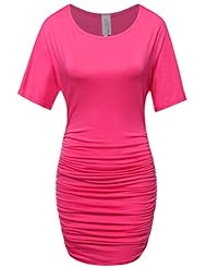 Dolman Short Sleeves Jersey/Rayon/Spandex  Dress