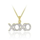 18K Gold over Sterling Silver Diamond Accent XOXO Hugs & Kisses Pendant