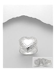 Heart Locket ring In 92.5 Sterling Silver Ring