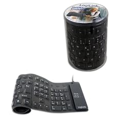 LogiLink Tastatur Flexibel Wasserfest USB + PS/2 schwarz