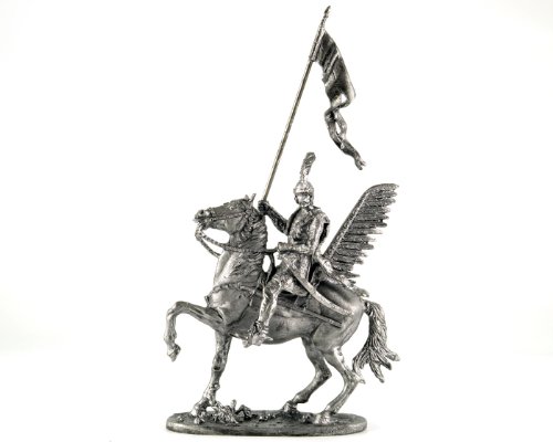 Poland-Winged-hussar-cavalry-1605-year-metal-sculpture-Collection-54mm-scale-132-miniature-figurine-Tin-toy-so