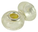 WHITE ICE FOIL SLIDE ON BEAD FITS PANDORA TROLL
