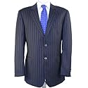 Brook Taverner Black Stripe Wool Blazer - 44L