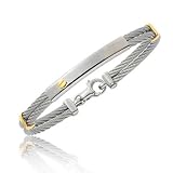 Subtil Diamant - Bracelet acier et or - Or Jaune 750/1000 - longueur 21 cm