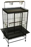 Brand New Parrot Bird Wrought Iron Cage Play-Top w/ Parrot Toys 32x23x66-WI32AS - PT