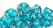 Translucent 16mm Polyhedral Teal/white d10 Dice